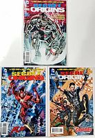 Front view of all three Secret Origins issues #5, #7, #8