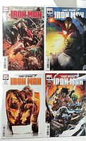 Group shot of all four Tony Stark: Iron Man comics showing covers