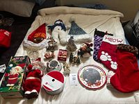 All items laid out on blanket showing quantity and variety