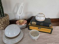 Group shot of all decor pieces on tabletop