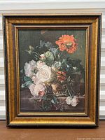 Full view of framed floral still life print