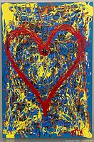 Front view of entire painting showing heart and colors