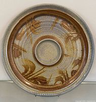 Front view of stoneware chip and dip tray