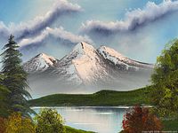 Close-up of mountain and sky detail