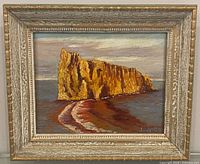 Front view of framed oil painting showing entire artwork and frame