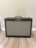 Front view of Fender Deluxe amplifier showing grille and logo