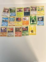 All 17 cards laid out