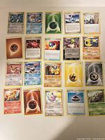 Full layout of all 20 Pokémon cards in four rows of five