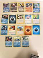 All 18 cards laid out on table