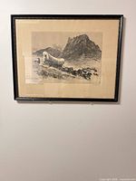 Framed print on wall showing full image and frame