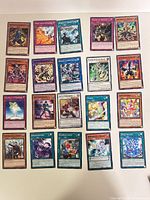 Full layout of 20 Yu-Gi-Oh! cards