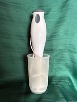 Blender inside mixing cup upright