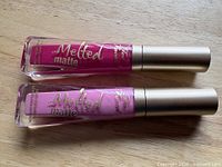 Two Too Faced Melted Matte lipsticks side by side