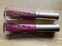 Two Too Faced Melted Matte liquid lipsticks side by side