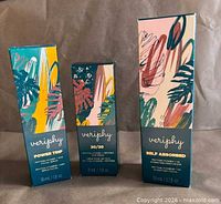 Front view of all three Veriphy product boxes