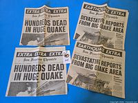 Front pages showing headlines and duplicate copies