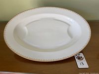 Top view showing overall platter design and gold rim detail