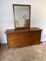 Front view of dresser with mirror attached