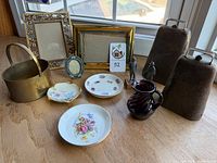 Group view of all items on wooden surface