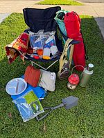 Group shot of entire camping lot on grass