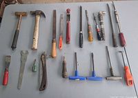 All tools laid out for overview