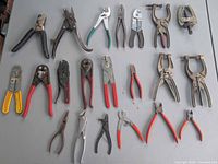 Full layout of all 21 hand tools on table