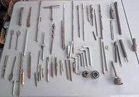 Full layout of all drill bits, taps, chisels, punches, hex keys