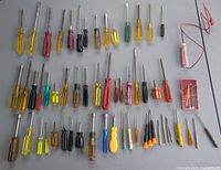 All 62 pieces laid out in rows on tabletop