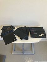 All pouches grouped on table