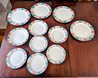 Twelve plates laid out showing design and relative sizes