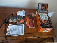 Sander, manual, sandpaper, box on surface