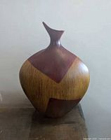 Full view of vase showing shape and two-tone pattern