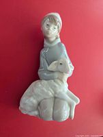 Front view of Lladro Shepherd with Lamb figurine