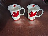 Pair of McIntosh Memories of Canada mugs front view
