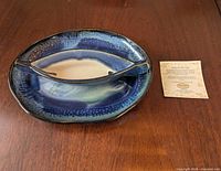 platter with dip bowl nested together, info card visible