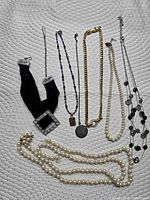 All seven necklaces laid out for overview