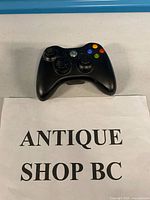 Front view of black Xbox 360 wireless controller