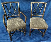 Front view of both chairs showing style and upholstery