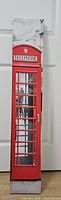 Front view of canvas showing red telephone box artwork