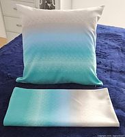 Single pillow cover displayed on insert showing gradient pattern