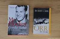 Front covers of both autobiographies lined side by side