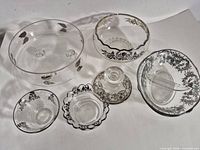 All six glass pieces arranged together