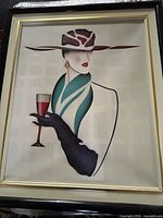 Full view of framed airbrush painting showing entire composition and frame