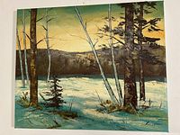 Full view of oil painting on canvas