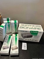 Boxed Bionaire LP-1000 air purifier with five boxed filters