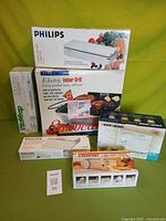 Group shot of all boxed kitchen appliances and accessories