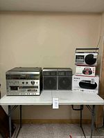 Front view of all items on table