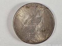 Full reverse view of 1923 Peace silver dollar
