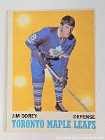 Front of 1970-71 OPC card #106 Jim Dorey