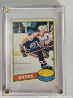 Front of Gretzky card inside screw-down case